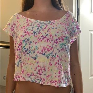 Multicolor confetti VS Pink Crop top